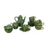 Ceramic cabbage tea set, 6 cups, teapot