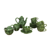 Ceramic cabbage tea set, 6 cups, teapot