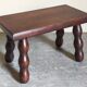 Wooden footrest stool turned solid vintage