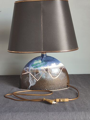 Lampe de table avec son abat-jour en céramique vintage