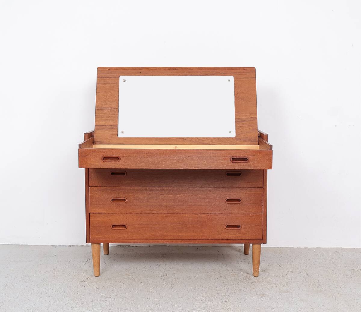 Danish design teak chest of drawers with dressing table, 1960s