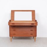 Danish design teak chest of drawers with dressing table, 1960s