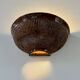 Pair of vintage brown porcelain wall lights, Italy 1970.