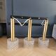 Vintage pendant chandelier in molded glass and brass