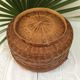 Basket with lid  vintage round