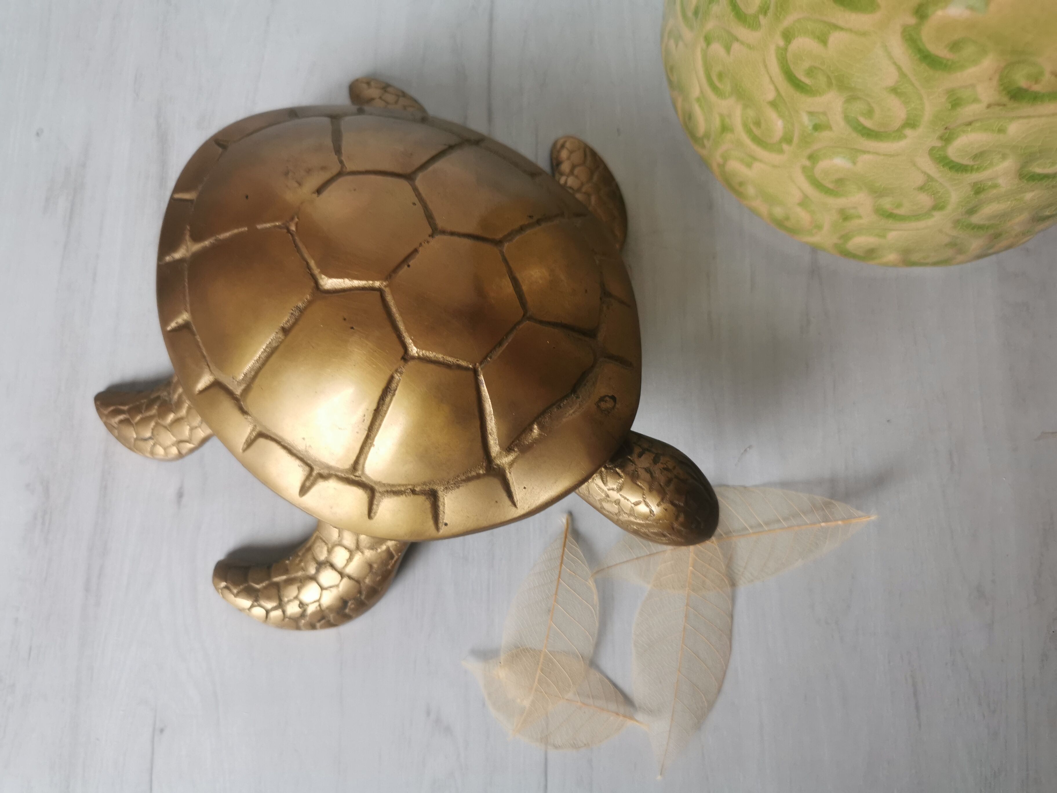 Brass turtle jewelry box