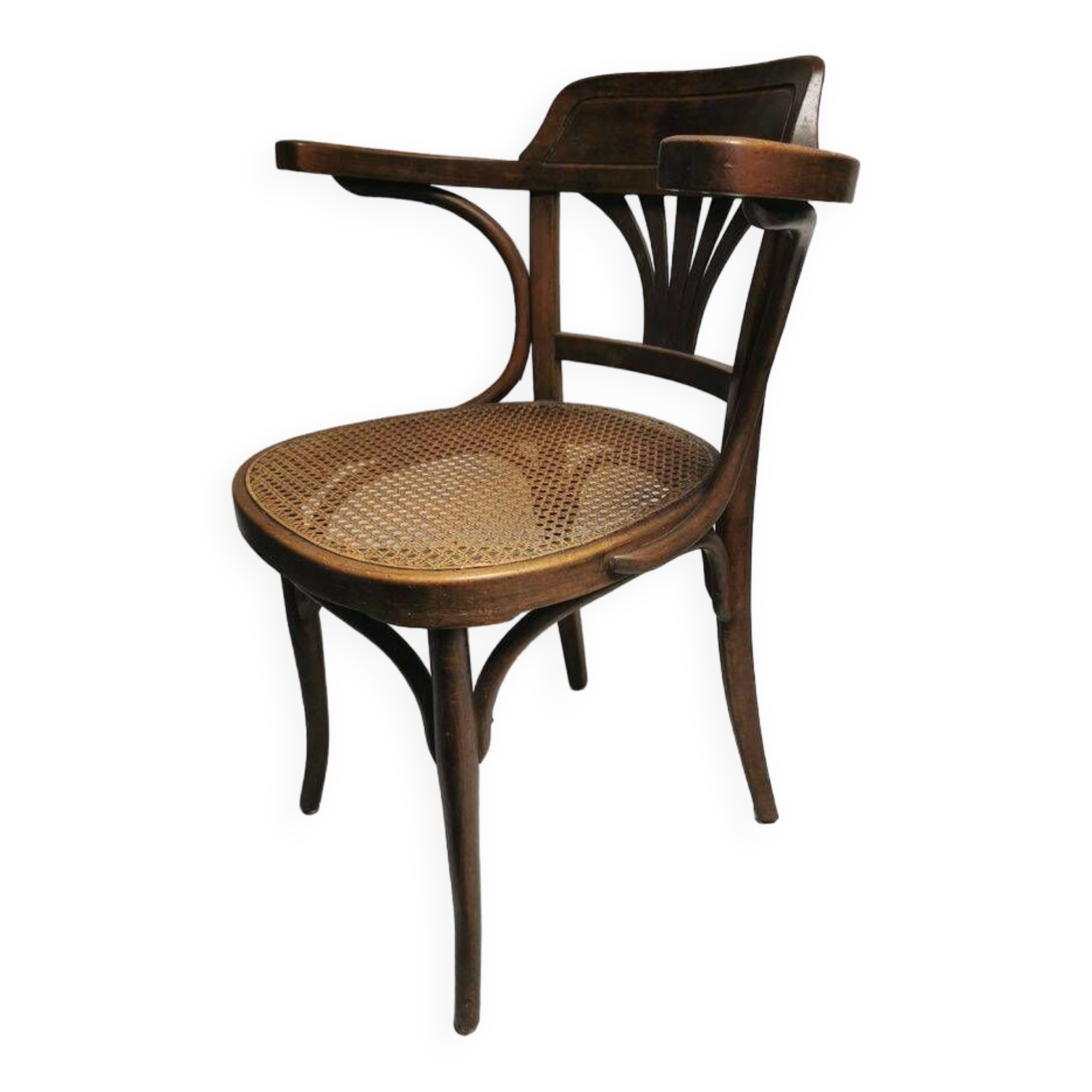 Kohn - old brasserie bar chair, american office chair sitting tanned