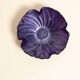 Vintage decorative glass plate in purple with flower pattern, Italy, 1960s.