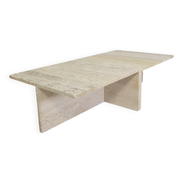 Set of 2 travertine coffee tables, Up and Up, 70s