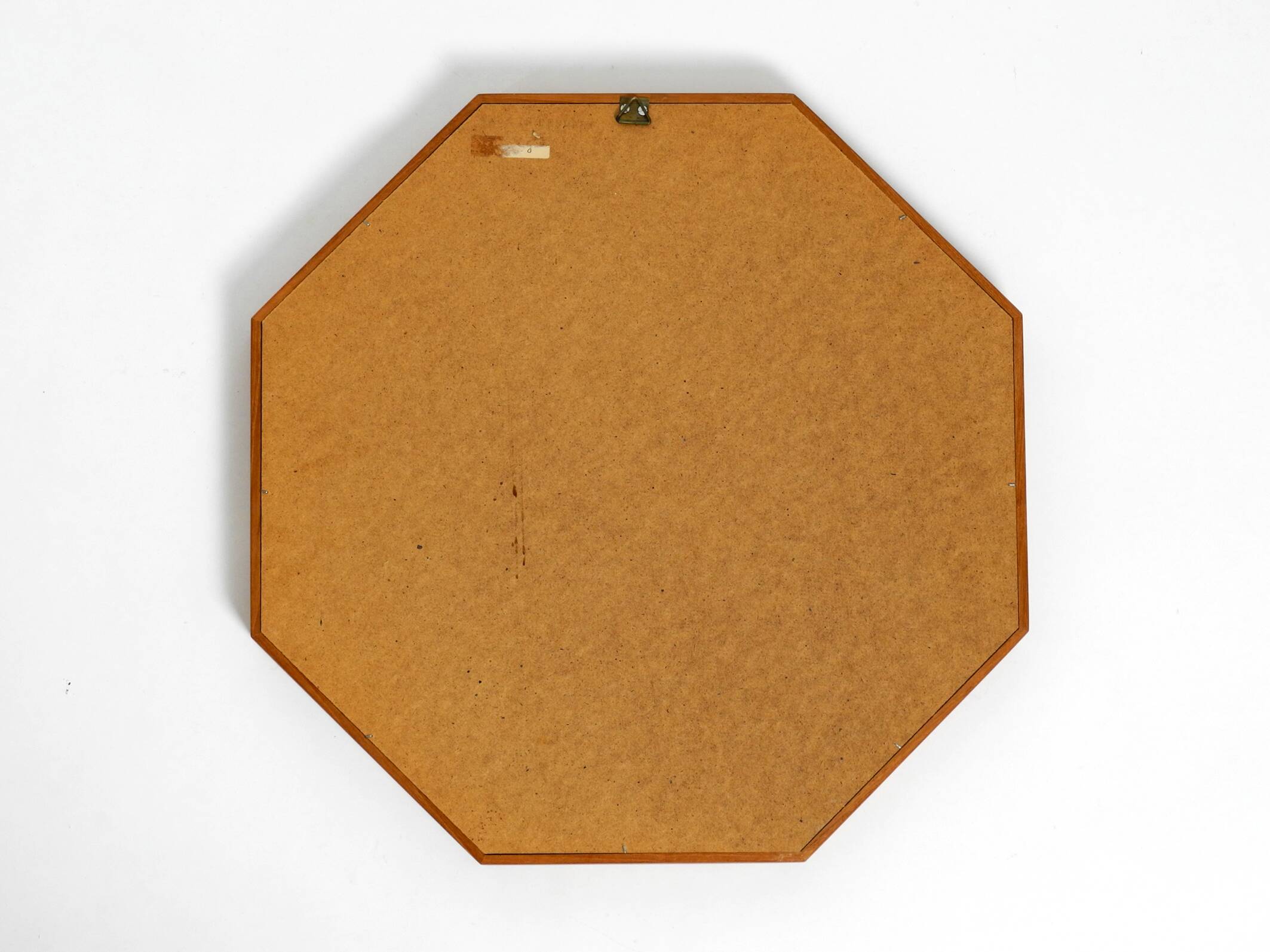 Very nice 1960s octagonal teak wall mirror | 45cm