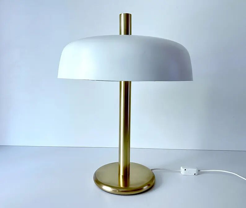 Large Vintage Space Age Desk Lamp, Brass