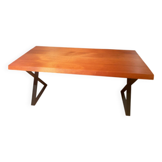 Table en sipo (bois massif) artisanale