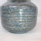 Ceramic ball vase signed Jean Pierre Gasnier dit Pierg Blue green pink