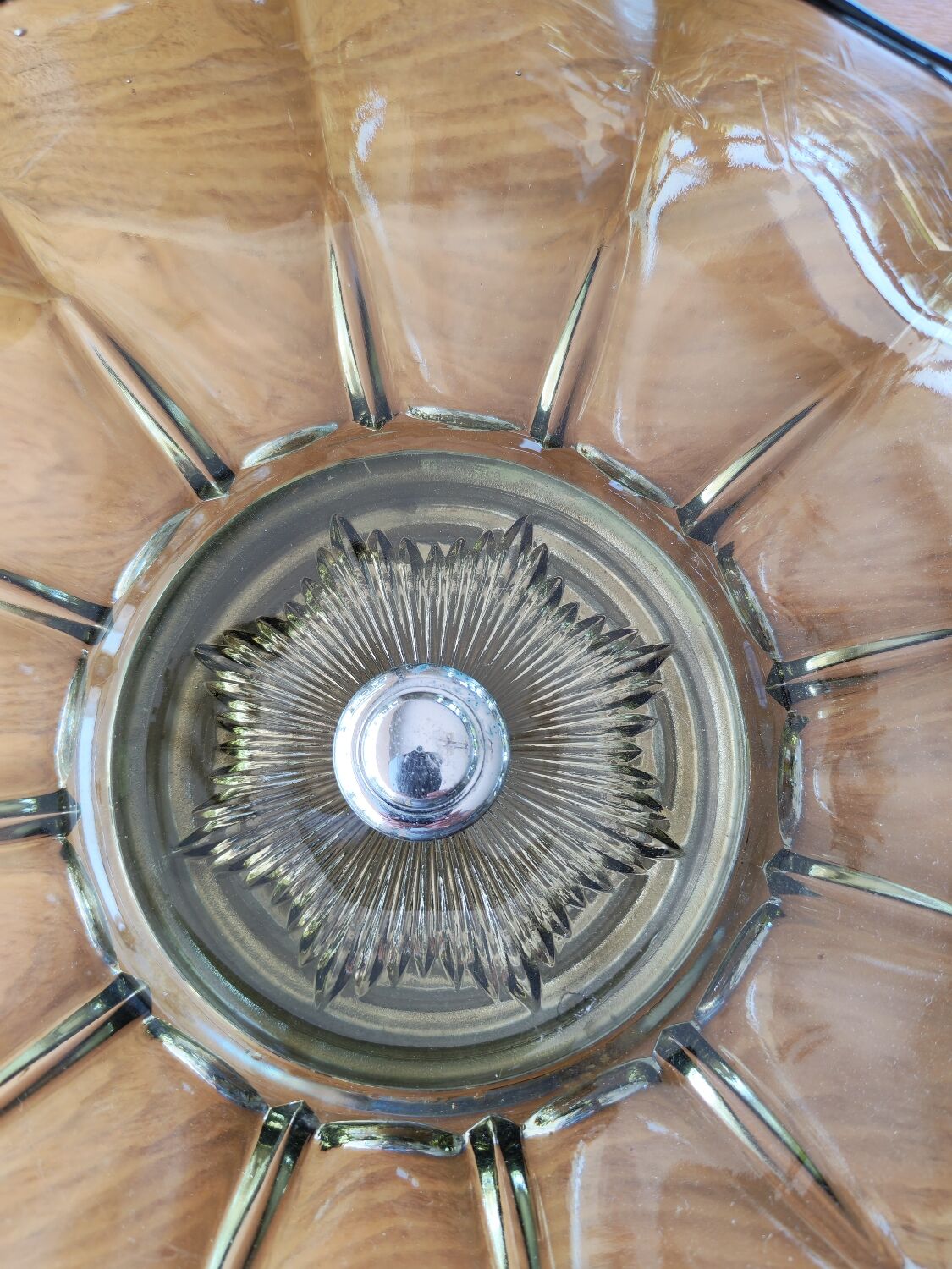 Coupe art déco en verre et métal chromé