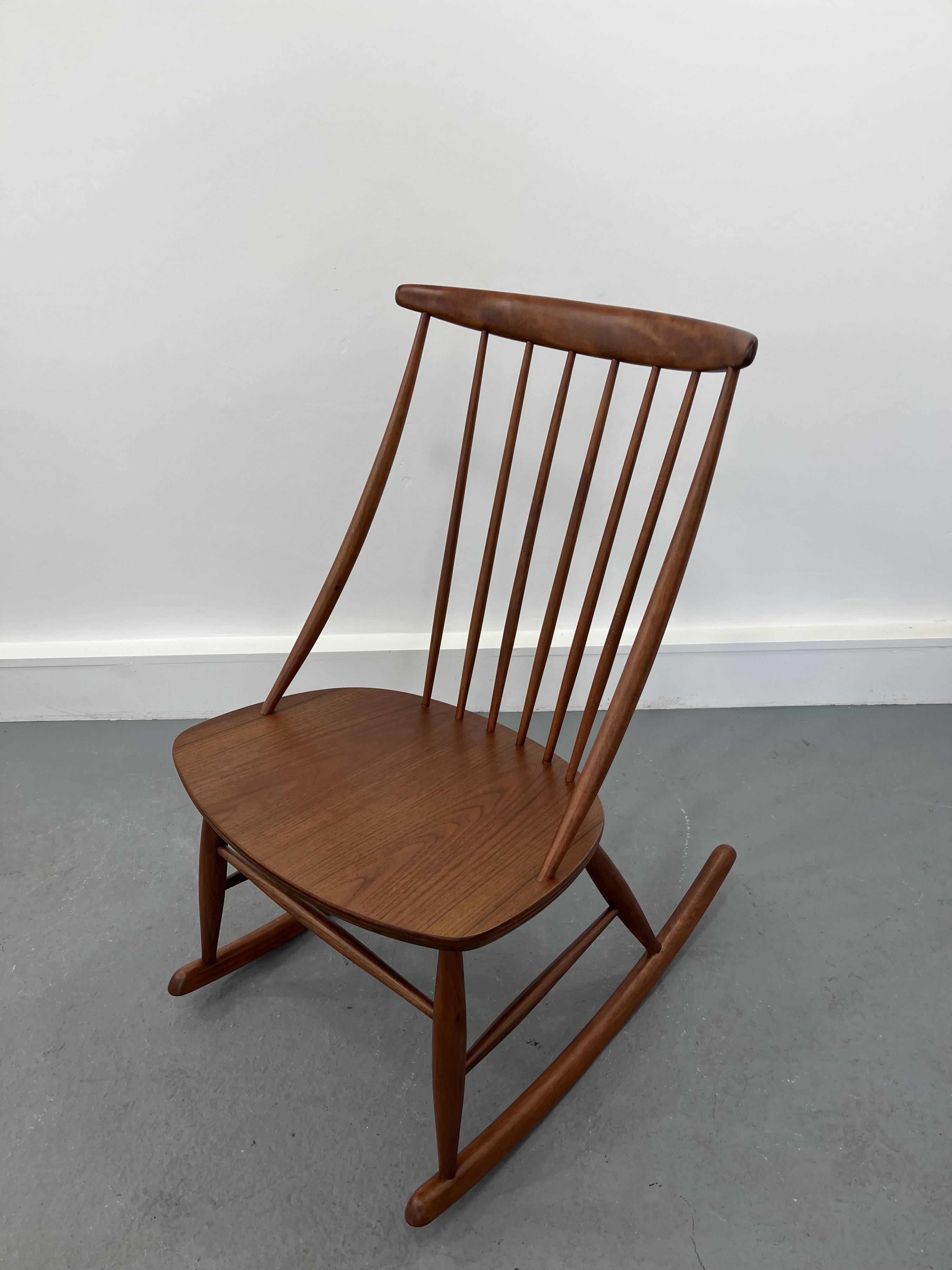 Mid-Century Rocking Chair by Illum Wikkelsø for Niels Eilersen