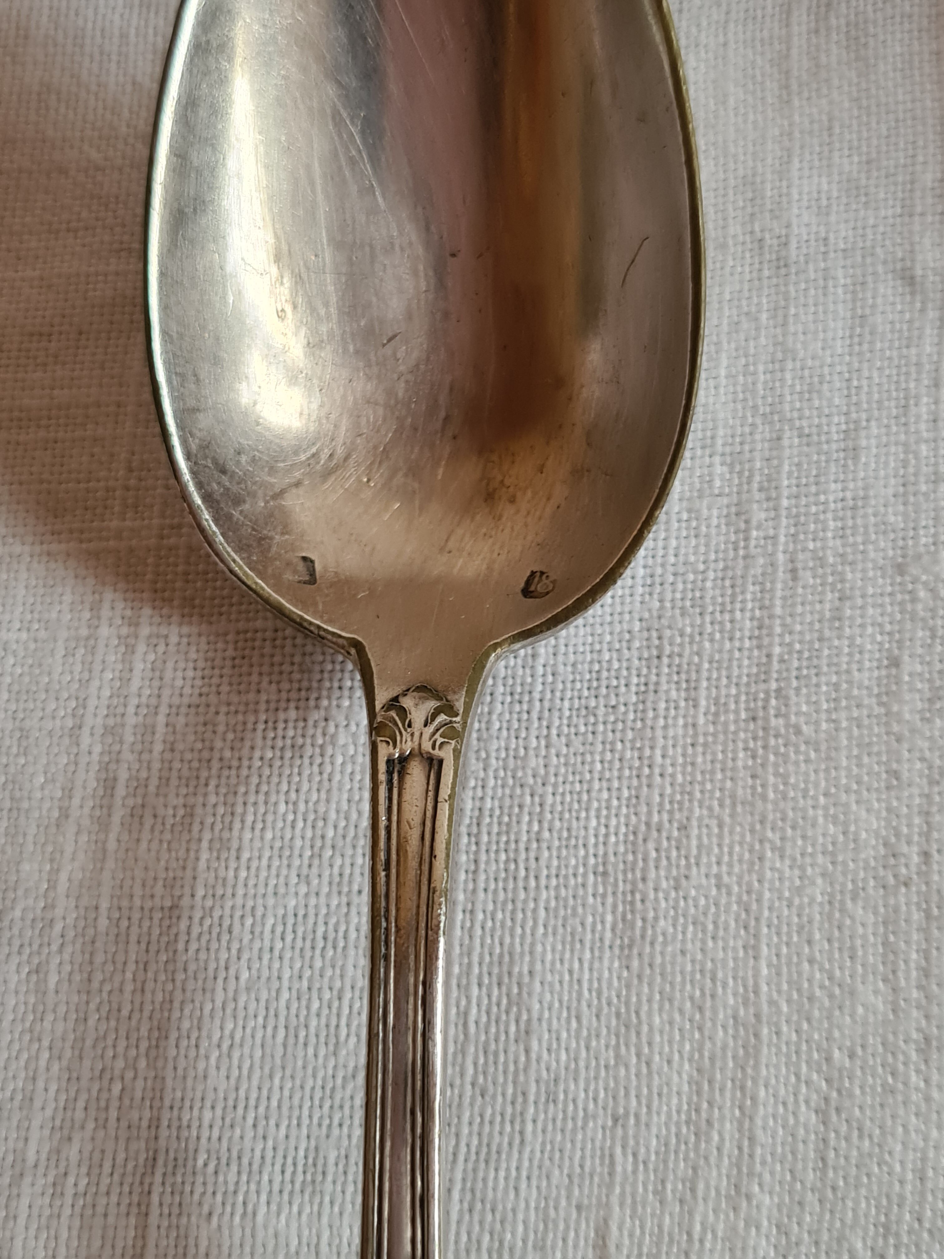 Lot 2 small silver spoons punched
