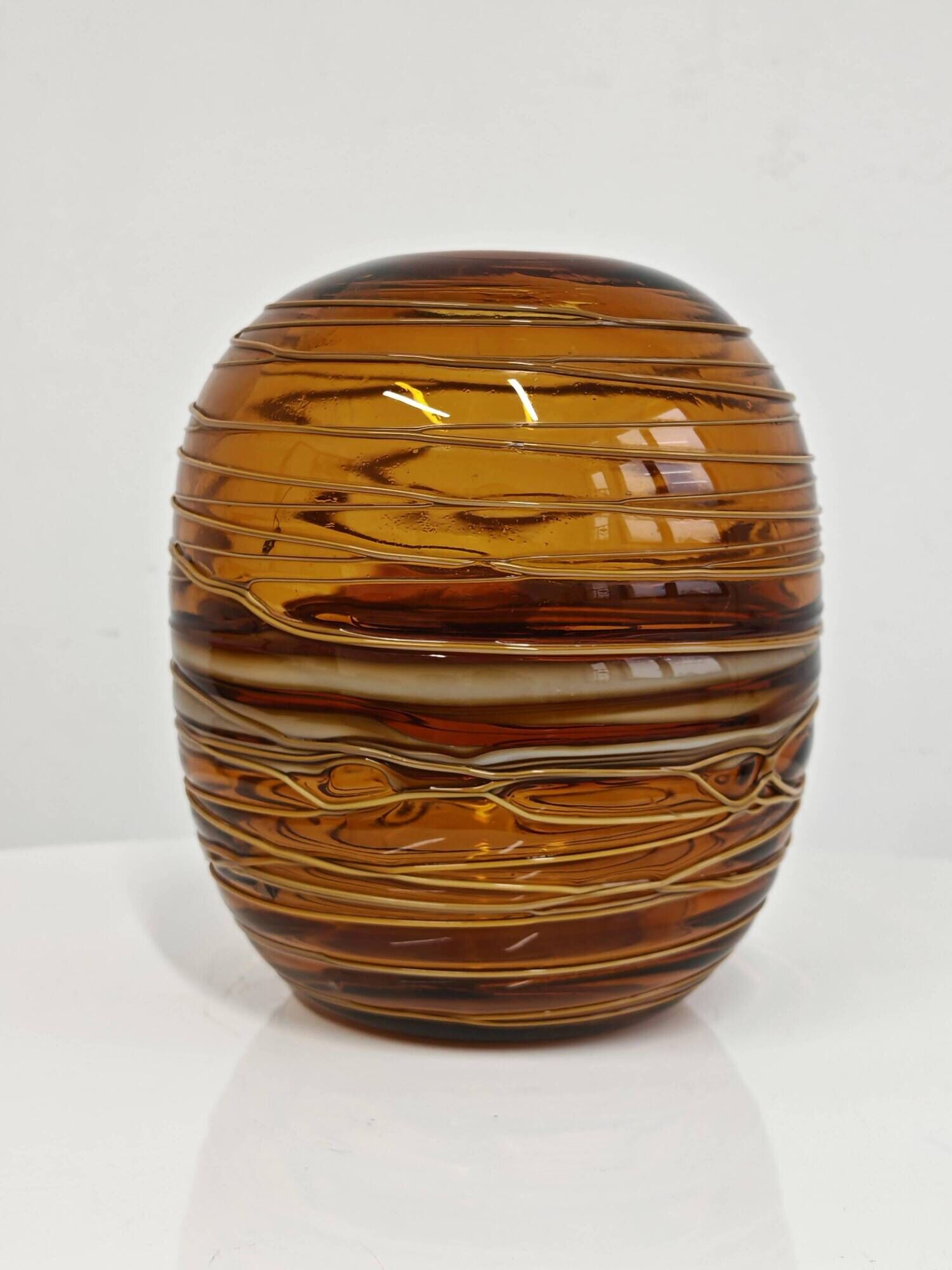 Mid-Century Murano vase in glass by Fulvio Bianconi for Venini