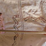 Pink cast iron towel rail Art Deco 30s 40s