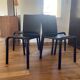 Set of 4 Bontempi Alice chairs – genuine black leather – Italian design