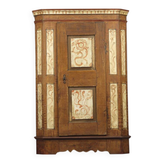 Armoire de mariée peinte d'art populaire 1806