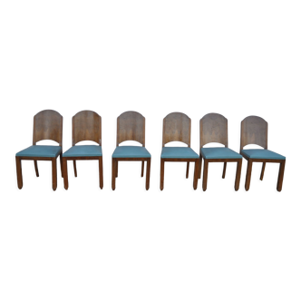 Set of 6 art deco chairs