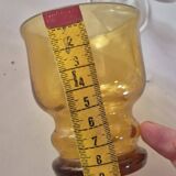 set of 2 smoked yellow amber vintage Pernod SA glasses