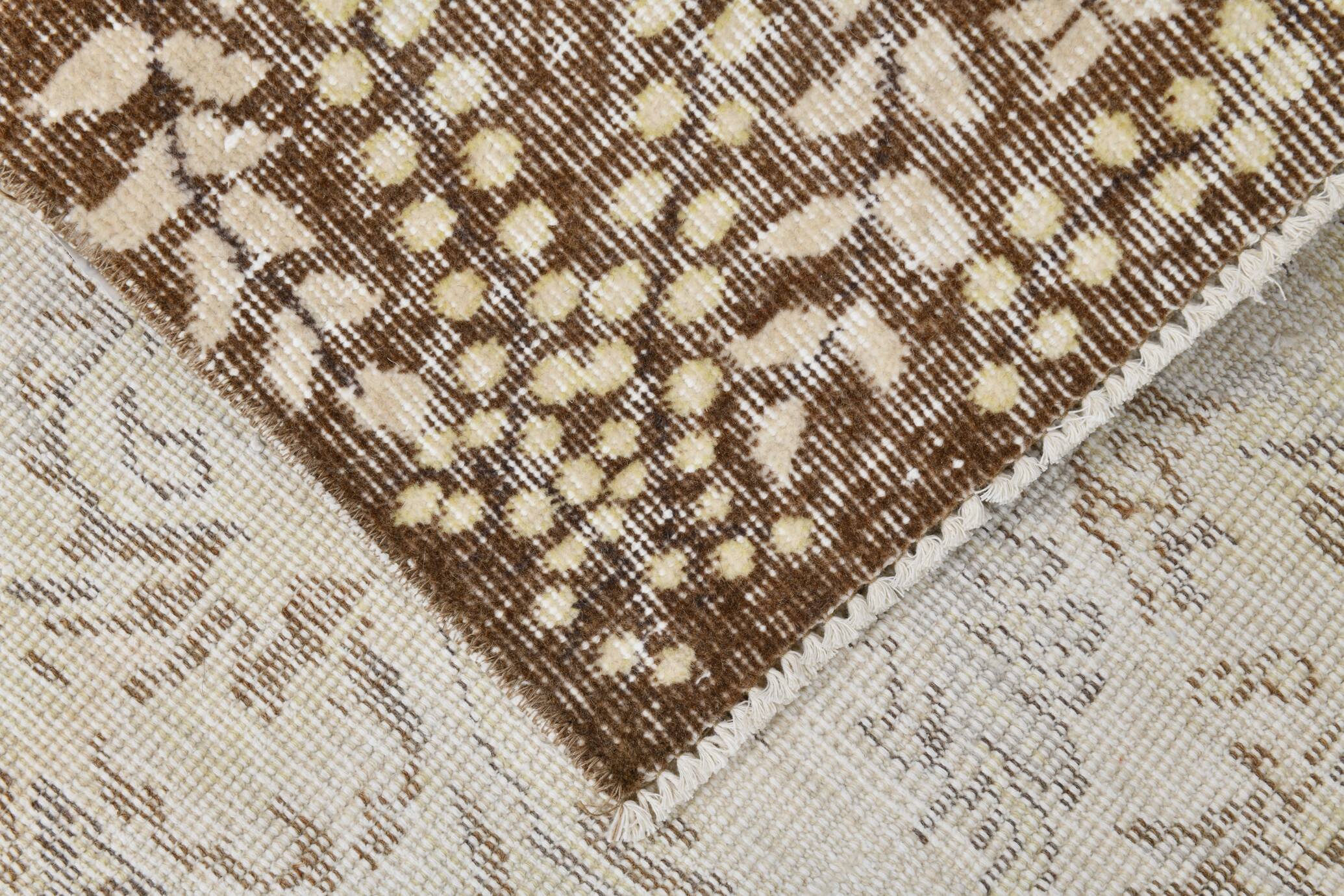 6x9 Vintage Ivory & Pastel Yellow Handmade Wool Persian Area Rug,169x259 Cm