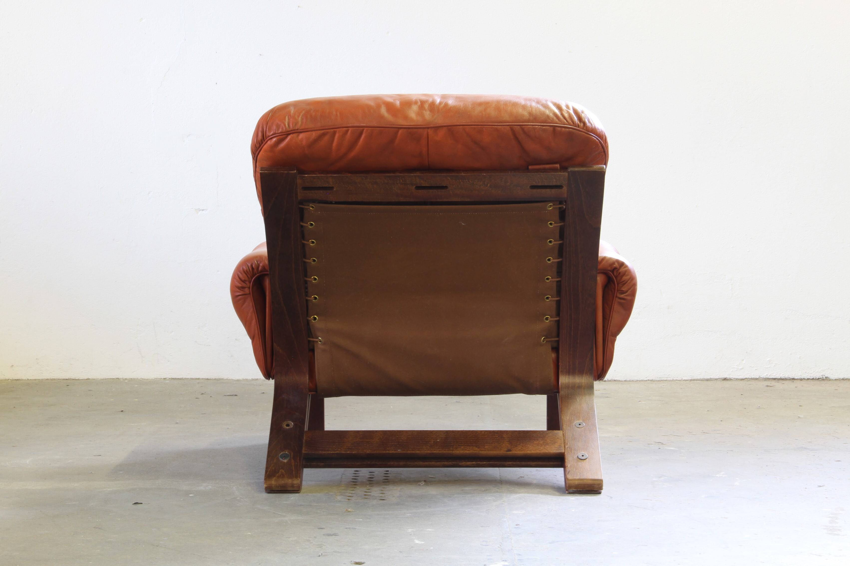 Vintage 1970s Leather Lounge Chairs by Elsa & Nordahl Solheim for Rybo Rykk