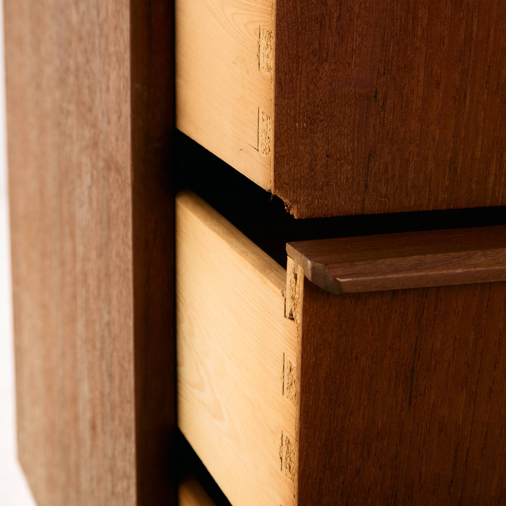 Teak dresser with six drawers