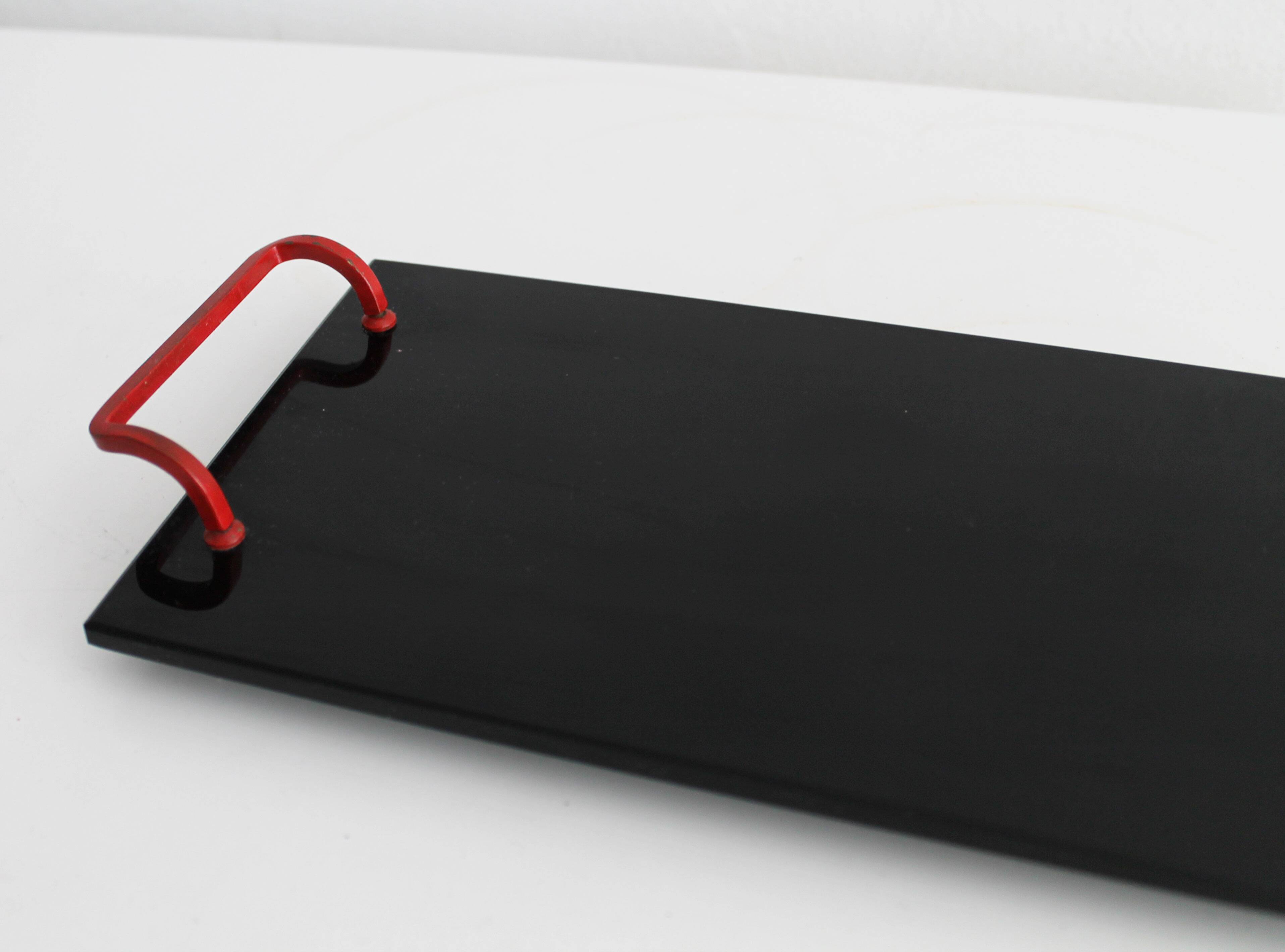 1930's Black Opaxite Glass Serving Tray