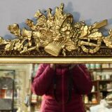 Napoleon III Mirror With Flowered Basket Fronton