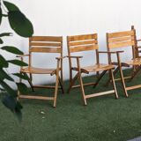 4 vintage folding garden armchairs – French work 1970-80