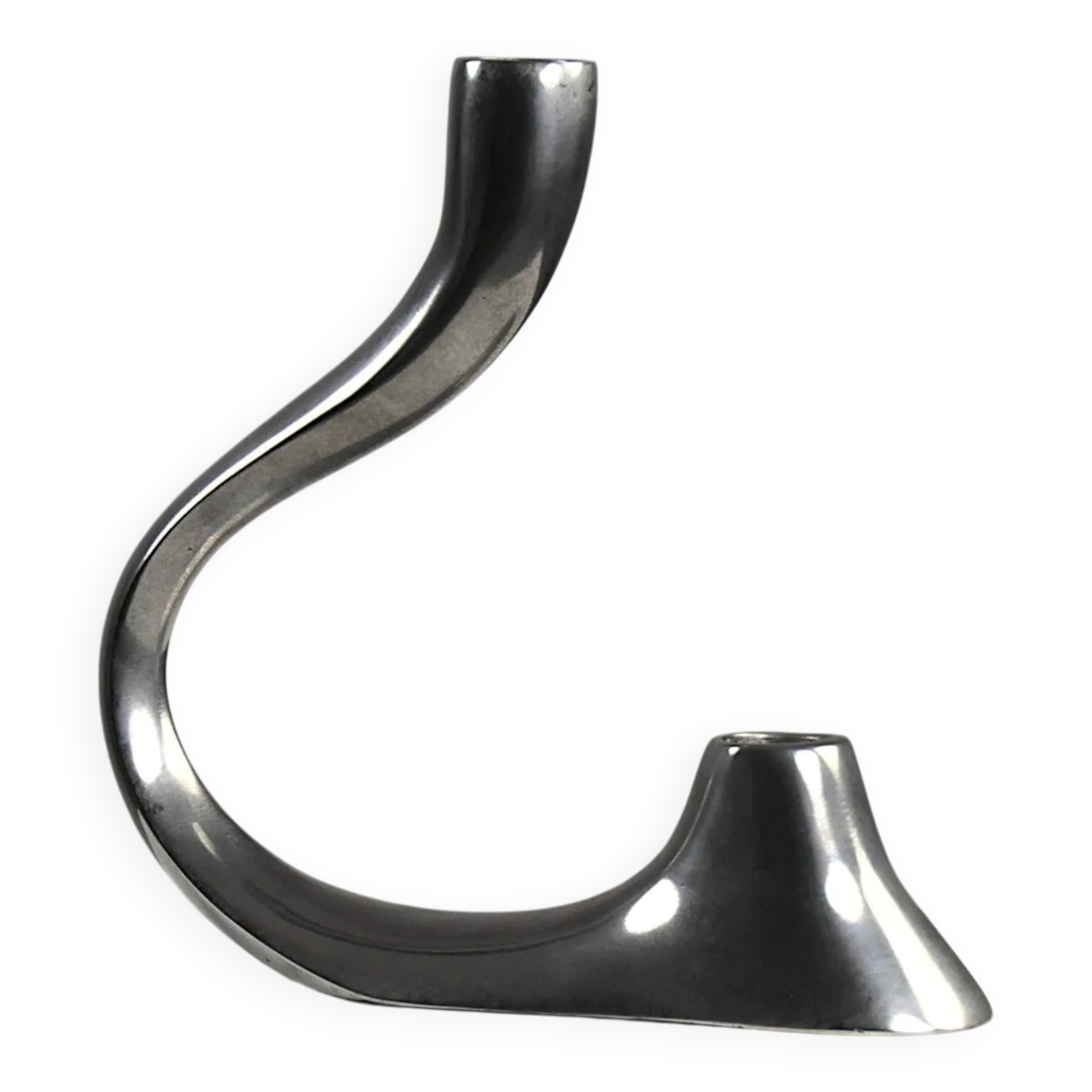 Cast Aluminium Two-Light Candle Holder – Sweden, 1970s
