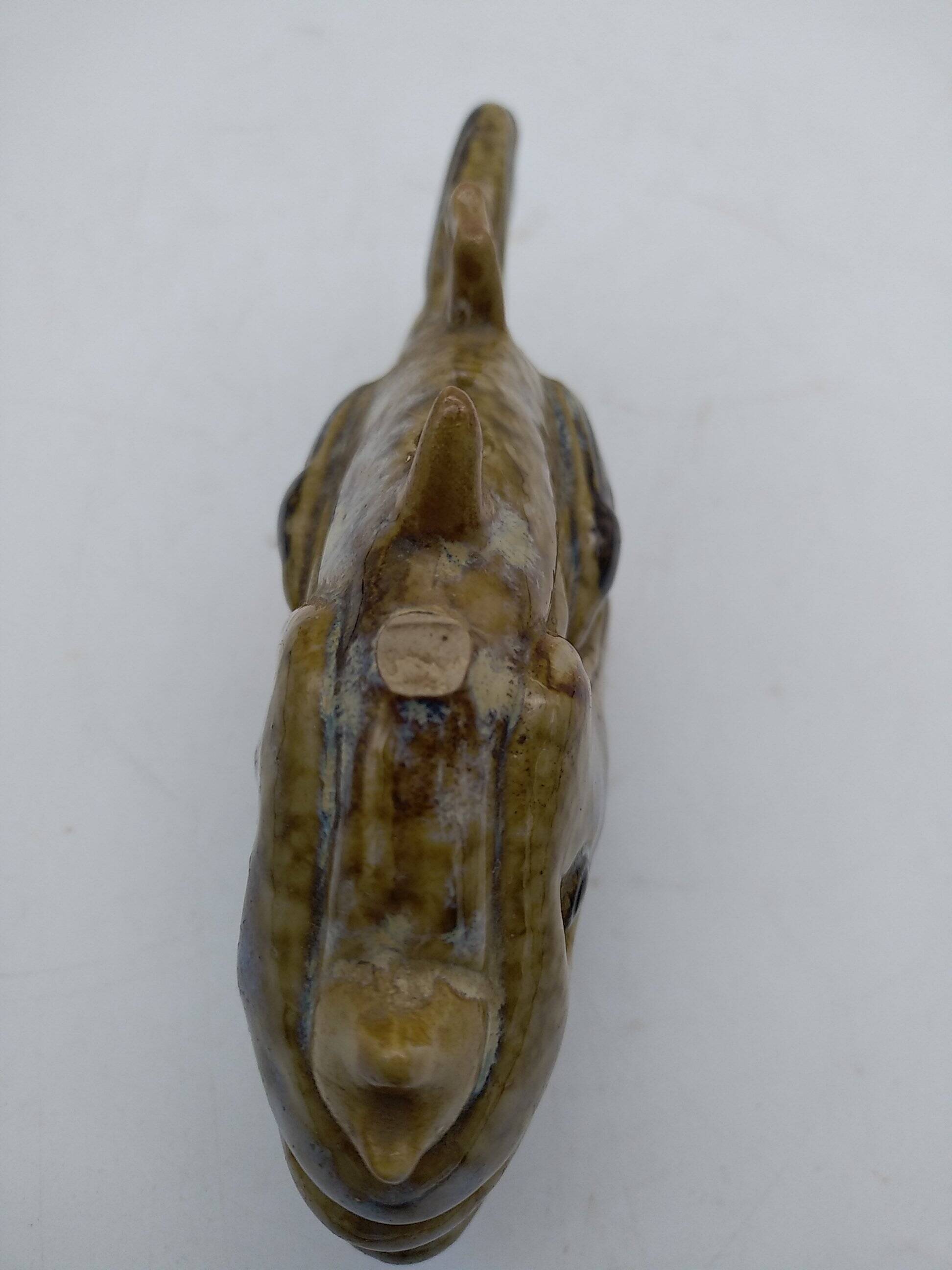 Glazed ceramic fish. Monkfish or monkfish. Can be used as a soliflore.
