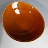 Set of 5 oval orange-yellow ceramic bowls from Faïencerie S