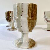 6 footed glasses in alabaster