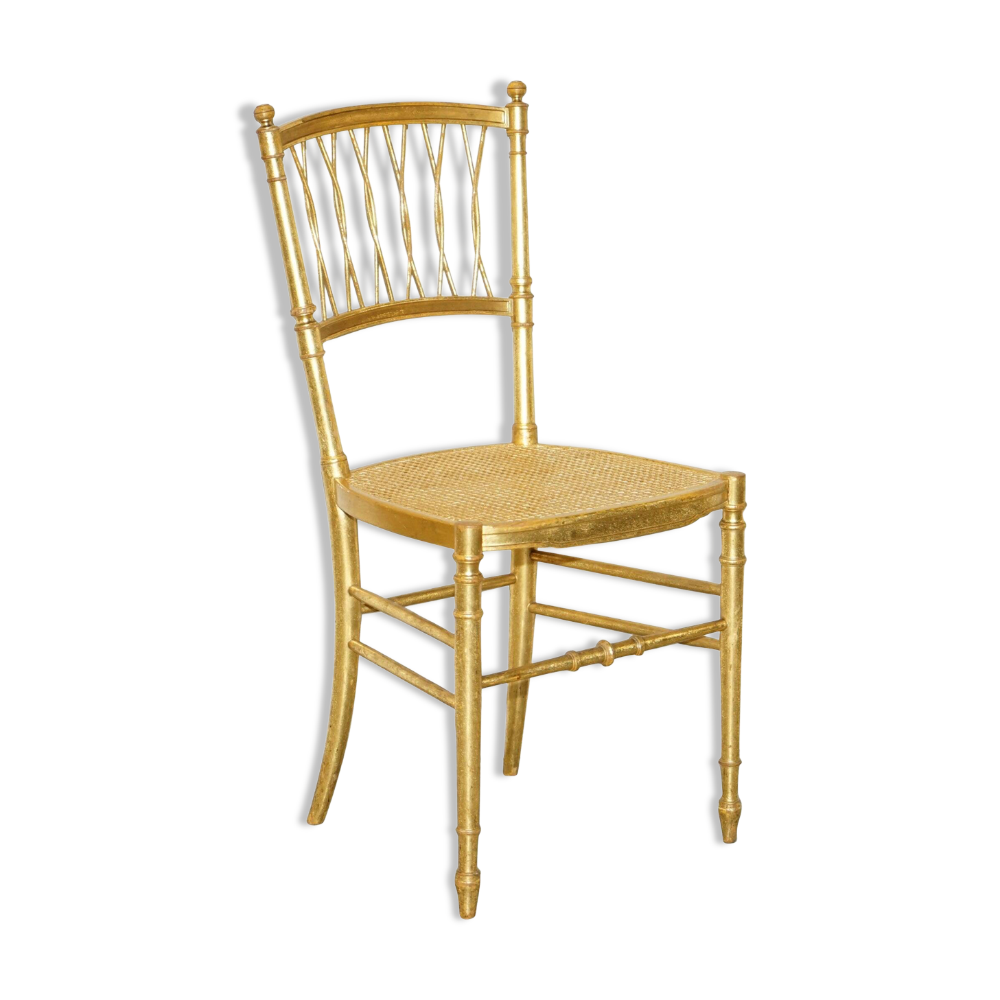 Spencer family gilded wooden bergère bench chair