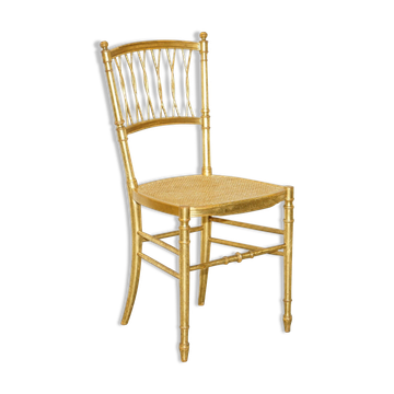 Chaise banquette bergère en bois doré de la famille Spencer