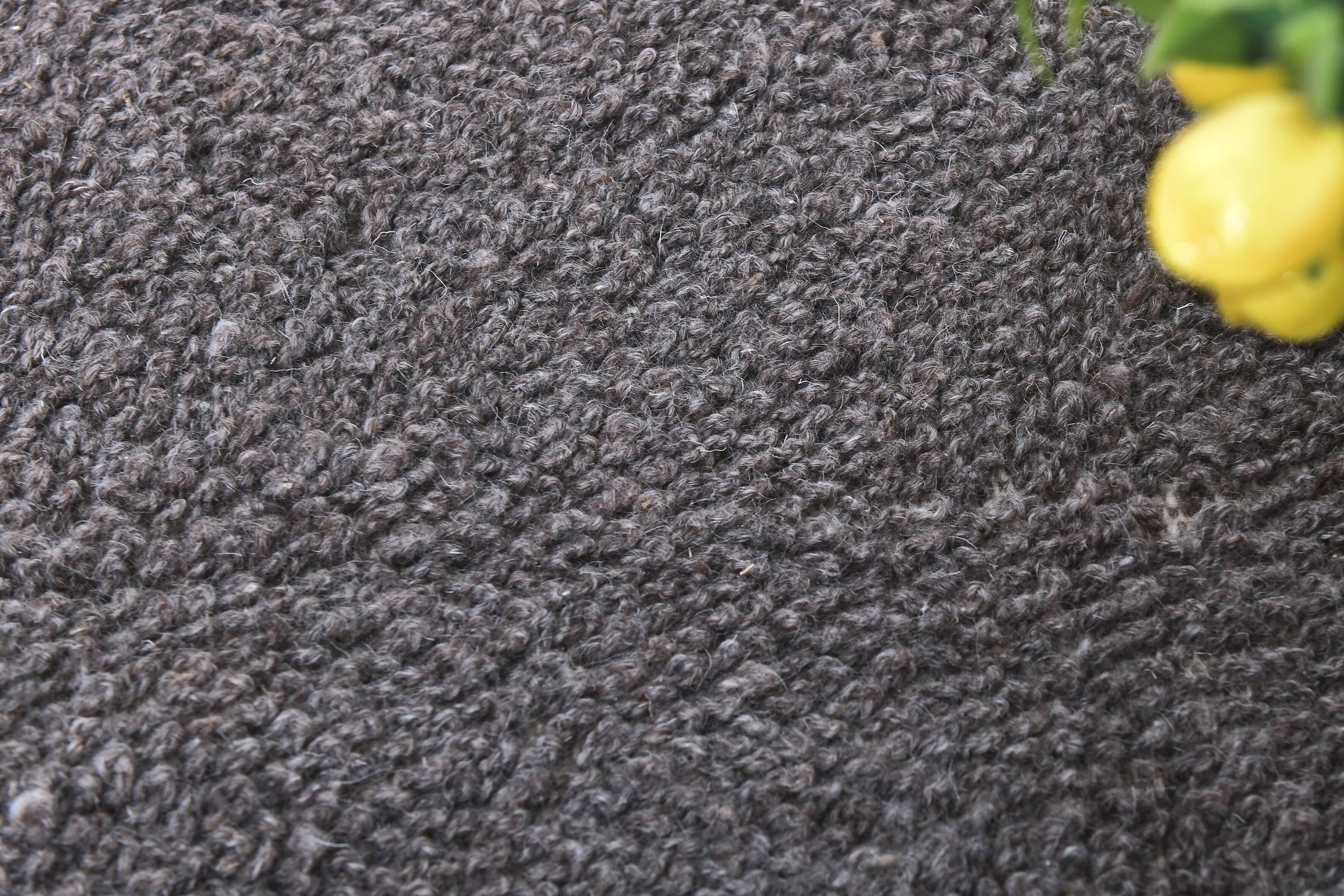 6x9 Dark Brown Handmade Wool Vintage Rug, 196x293Cm