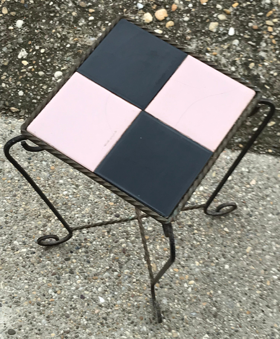 Hungarian art deco hand-hammered iron table