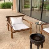 Bohemian armchair in solid walnut
