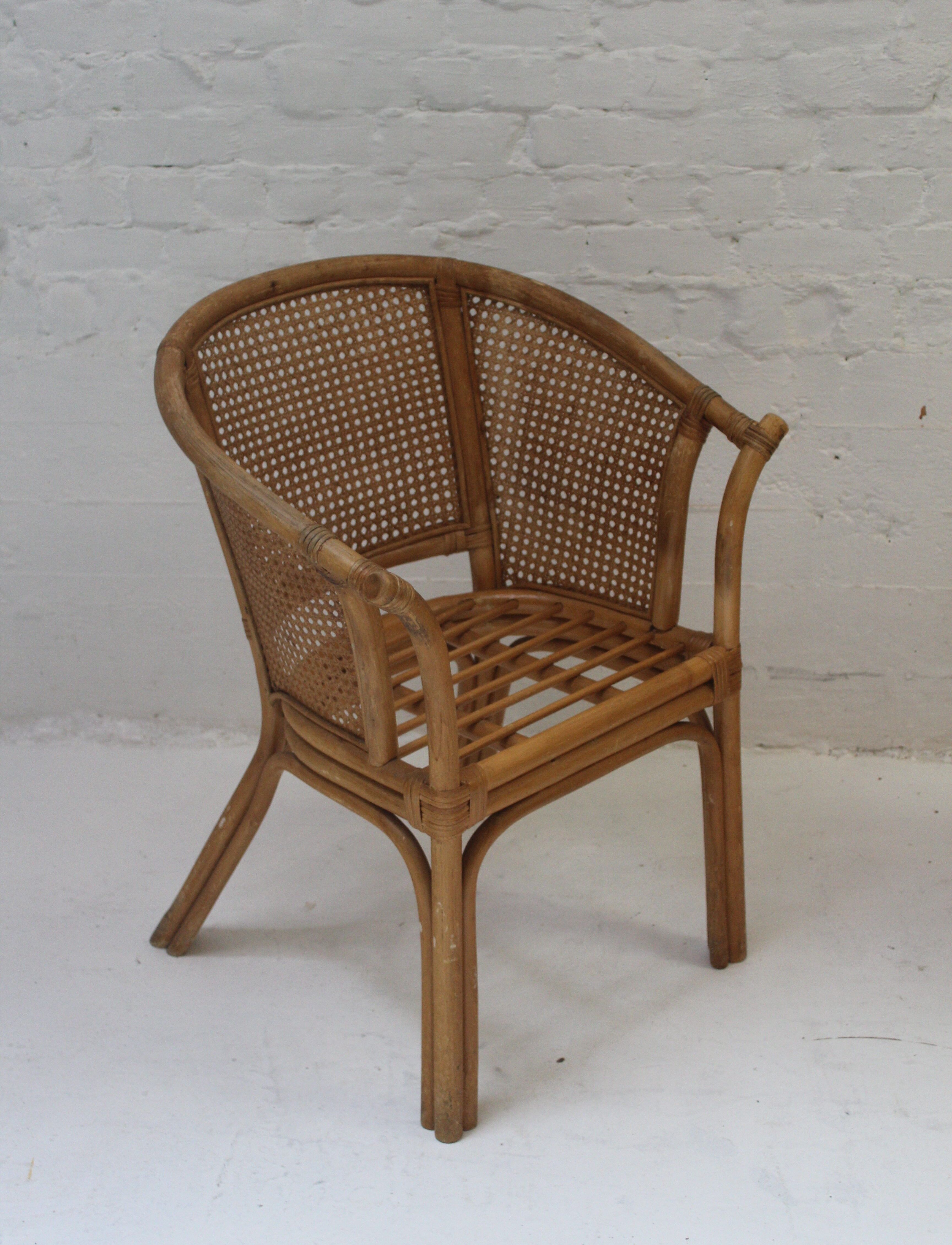 6 chaises ou fauteuils vintage en rotin