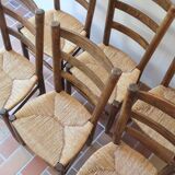 6 straw farm chairs