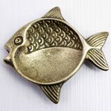 Vide poche vintage forme poisson en laiton