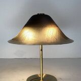 Lampe de table champignon en laiton et verre de l'ère spatiale par Peill & Puzzler 1970