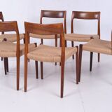 Six chairs by Niels O. Moller, rosewood, model 77, with certificate