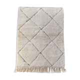 Moroccan Berber carpet blessed ouarain ecru with black diamonds engraved 148x108cm
