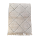 Moroccan Berber carpet blessed ouarain ecru with black diamonds engraved 148x108cm