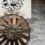 Geometric olive wood basket, France 1970