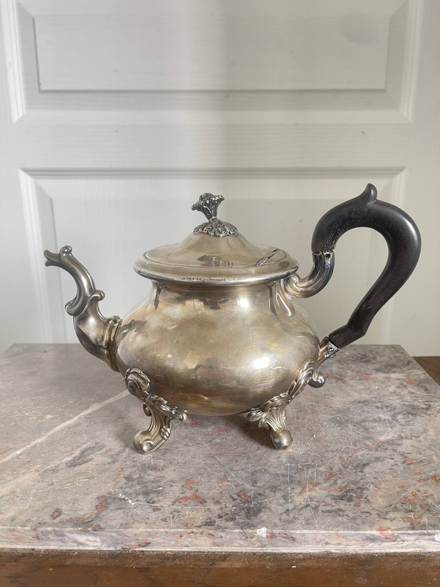 Antique Silver-Plated Victorian Teapot
